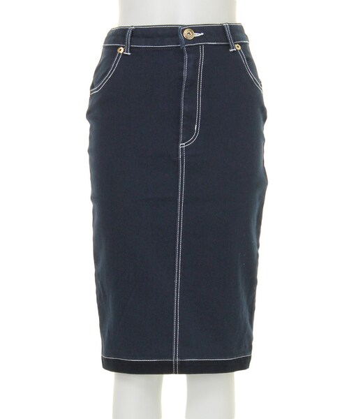MURUA（ムルーア）の「【CASUAL】バックスリットデニムスカート（スカート・レディース・ブルー/インディゴ・1/2）」の2枚目の写真