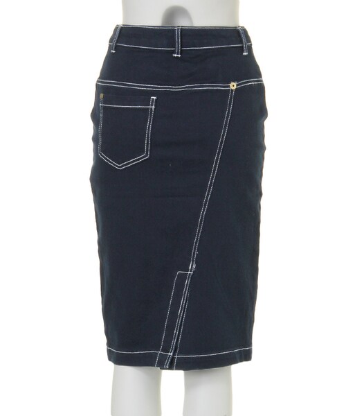 MURUA（ムルーア）の「【CASUAL】バックスリットデニムスカート（スカート・レディース・ブルー/インディゴ・1/2）」の5枚目の写真