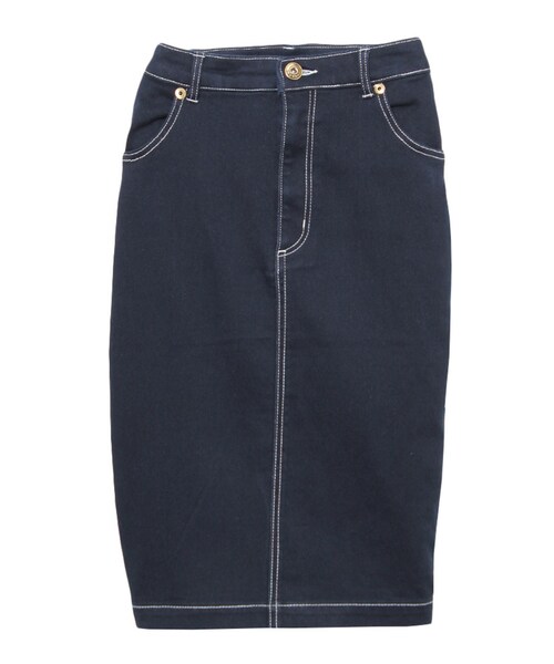 MURUA（ムルーア）の「【CASUAL】バックスリットデニムスカート（スカート・レディース・ブルー/インディゴ・1/2）」の10枚目の写真