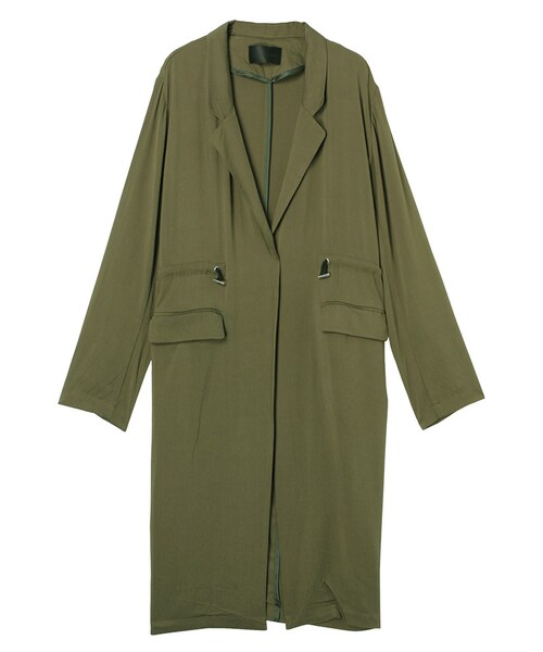 MURUA（ムルーア）の「【MODE】コードライトロングコート（ジャケット/アウター・レディース・ホワイト/ブラック/ベージュ/カーキ・F）」の15枚目の写真