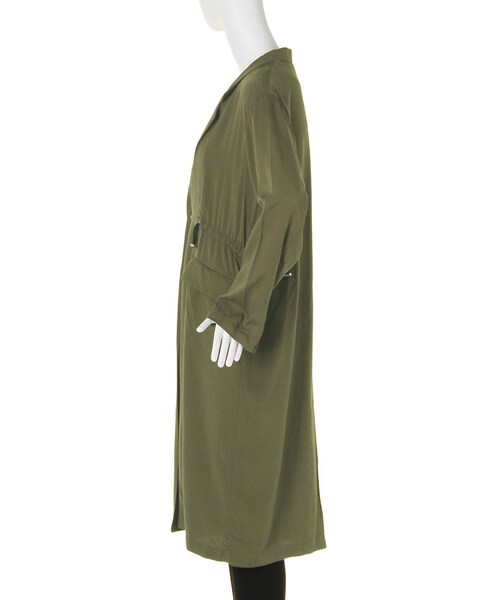 MURUA（ムルーア）の「【MODE】コードライトロングコート（ジャケット/アウター・レディース・ホワイト/ブラック/ベージュ/カーキ・F）」の8枚目の写真