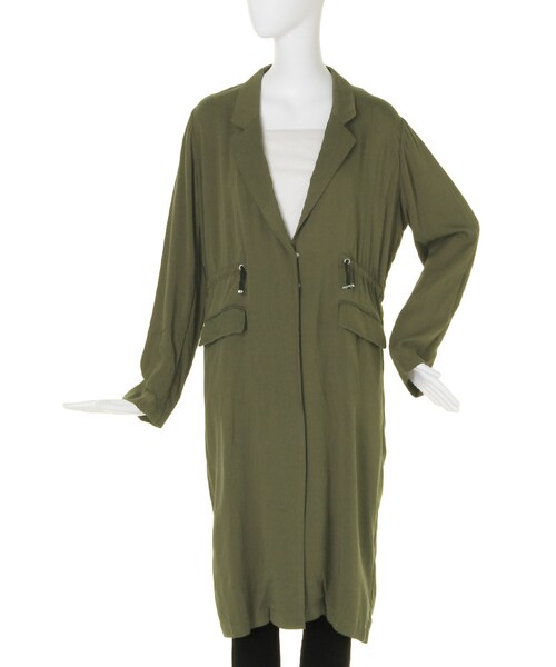 MURUA（ムルーア）の「【MODE】コードライトロングコート（ジャケット/アウター・レディース・ホワイト/ブラック/ベージュ/カーキ・F）」の4枚目の写真