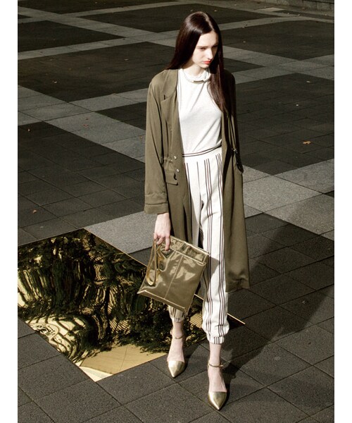 MURUA（ムルーア）の「【MODE】コードライトロングコート（ジャケット/アウター・レディース・ホワイト/ブラック/ベージュ/カーキ・F）」の6枚目の写真