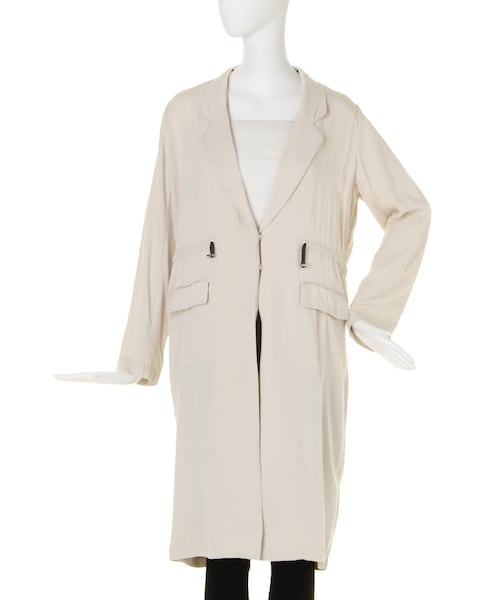 MURUA（ムルーア）の「【MODE】コードライトロングコート（ジャケット/アウター・レディース・ホワイト/ブラック/ベージュ/カーキ・F）」の3枚目の写真