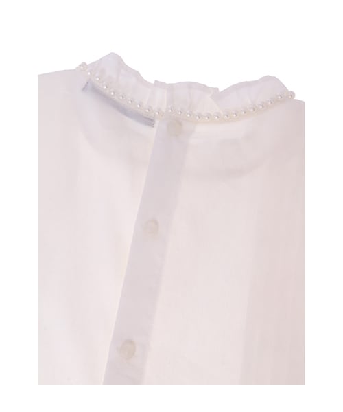 w closet（ダブルクローゼット）の「パール付きピンタックブラウス（トップス・レディース・オフホワイト/ネイビー・FREE）」の7枚目の写真