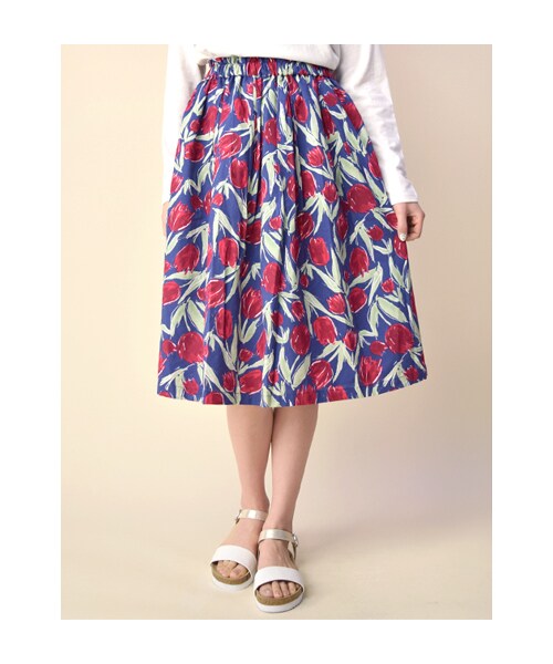 W Closet ダブルクローゼット の チューリップ柄ギャザースカート パンツ Wear