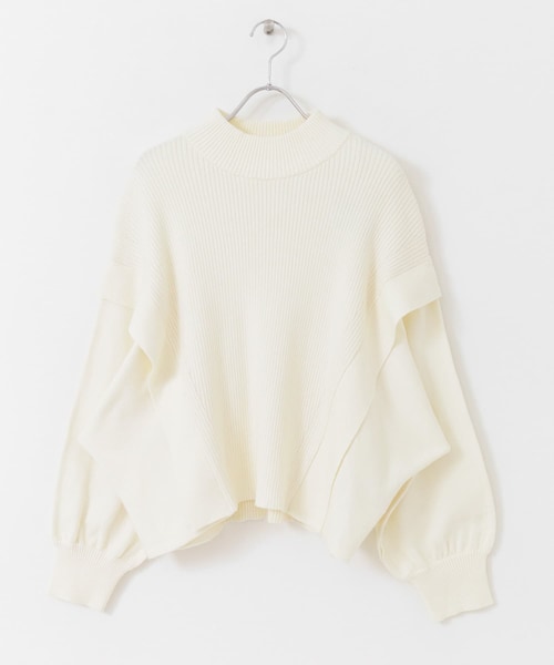 SENSE OF PLACE by URBAN RESEARCH（センスオブプレイスバイアーバンリサーチ）の「ストレッチショルダータックセーター（トップス・レディース・ORANGE/OFF WHITE/BLACK/GRAY・one）」の8枚目の写真