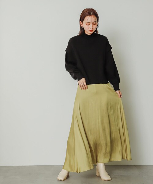 SENSE OF PLACE by URBAN RESEARCH（センスオブプレイスバイアーバンリサーチ）の「ストレッチショルダータックセーター（トップス・レディース・ORANGE/OFF WHITE/BLACK/GRAY・one）」の17枚目の写真