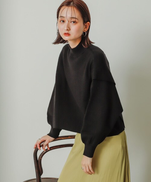 SENSE OF PLACE by URBAN RESEARCH（センスオブプレイスバイアーバンリサーチ）の「ストレッチショルダータックセーター（トップス・レディース・ORANGE/OFF WHITE/BLACK/GRAY・one）」の15枚目の写真