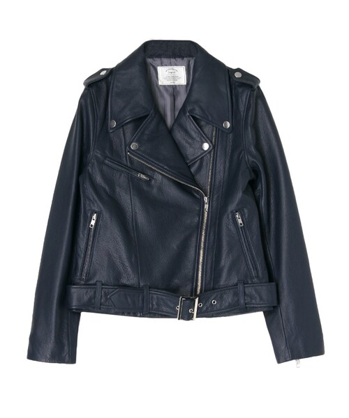 Ungrid（アングリッド）の「≪Sweet,non-no 掲載≫【Casual】ゴートレザーライダースジャケット（ジャケット/アウター・レディース・ブラック/ネイビー/キャメル・S/M）」の3枚目の写真