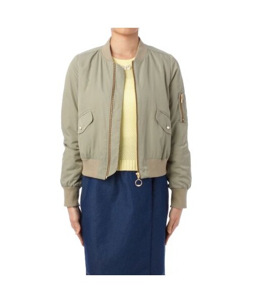 MINIMUM（ミニマム）の「MA-1風ジップブルゾン（ブルゾン（ジャンパー）・レディース・カーキ系/ホワイト系/ネイビー・S/M）」の10枚目の写真