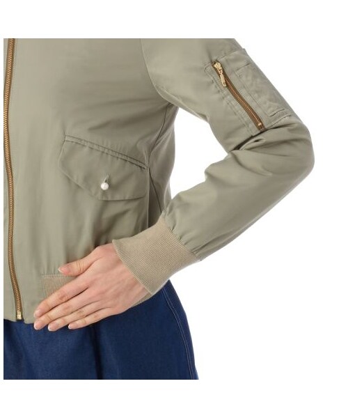 MINIMUM（ミニマム）の「MA-1風ジップブルゾン（ブルゾン（ジャンパー）・レディース・カーキ系/ホワイト系/ネイビー・S/M）」の8枚目の写真