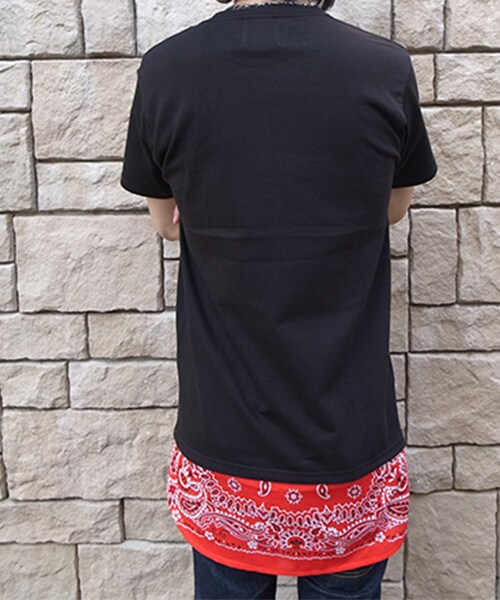 GDC（ジーディーシー）の「BANDANA LAYERED TEE（トップス・メンズ・WHITE/GRAY/BLACK・S/M）」の6枚目の写真