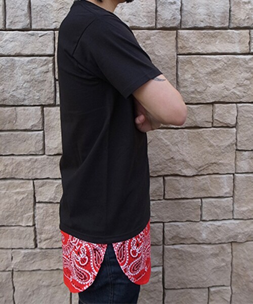 GDC（ジーディーシー）の「BANDANA LAYERED TEE（トップス・メンズ・WHITE/GRAY/BLACK・S/M）」の5枚目の写真