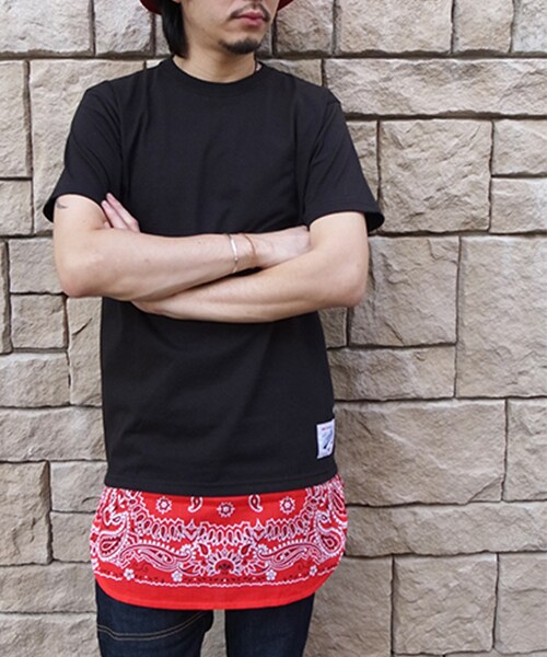 GDC（ジーディーシー）の「BANDANA LAYERED TEE（トップス・メンズ・WHITE/GRAY/BLACK・S/M）」の4枚目の写真