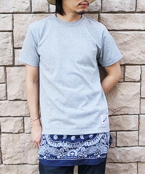 GDC（ジーディーシー）の「BANDANA LAYERED TEE（トップス・メンズ・WHITE/GRAY/BLACK・S/M）」の3枚目の写真