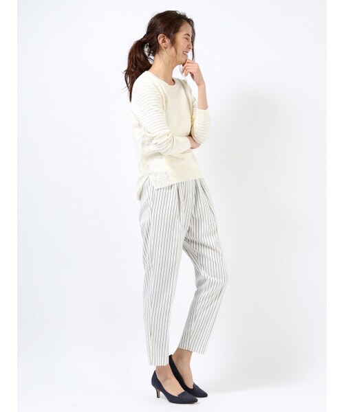 MYSELF ABAHOUSE(マイセルフアバハウス)の「ギャザーパンツ(パンツ・レディース・ホワイト/オフホワイト・F)」の9枚目の写真