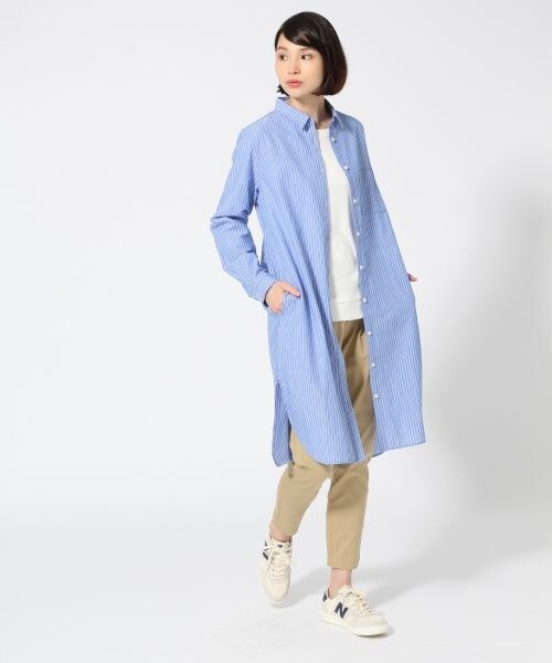 LEPSIM（レプシィム）の「コットン／レーヨン／ＰＵテーパードパンツ（パンツ・レディース・オフ/ベージュ/ライトブルー/ネイビー・Ｍ/Ｌ）」の6枚目の写真