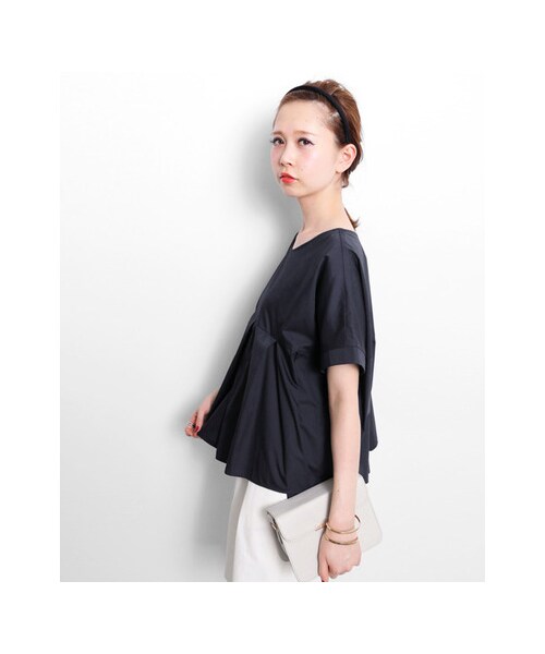 KBF（ケイビーエフ）の「ランダムタックプルオーバー（トップス・レディース・WHITE/SAX/YELLOW/NAVY・one）」の11枚目の写真