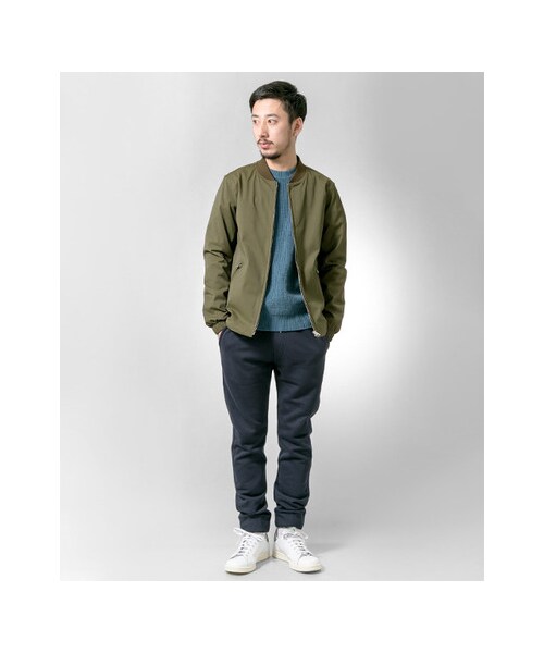 URBAN RESEARCH（アーバンリサーチ）の「ツイルストレッチリブブルゾン（ジャケット/アウター・メンズ・NAVY/BLACK/KHAKI・M/L）」の9枚目の写真