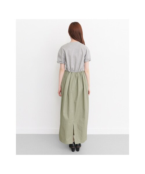 KBF（ケイビーエフ）の「Tシャツ切替マキシワンピース（ワンピース/ドレス・レディース・T/GRY×KHA/WHT×NVY/NVY×BLK・one）」の9枚目の写真