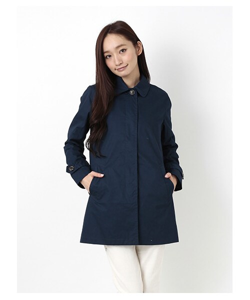 SEVENDAYS=SUNDAY（セブンデイズサンデイ）の「・TCツイル裏コーティング ステンカラーコート（コート　・レディース・ベージュ/カーキ/ネイビー・M/L）」の3枚目の写真