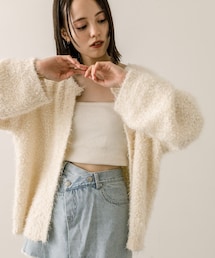 mystic | 【3色展開】シャギーラメポップニットカーディガン(カーディガン/ボレロ)