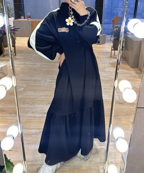 ワイズ 21AW ダブルフェイスジャージーコンビハーフジップワンピース ワイズ 21AW ダブルフェイスジャージーコンビハーフジップワンピース