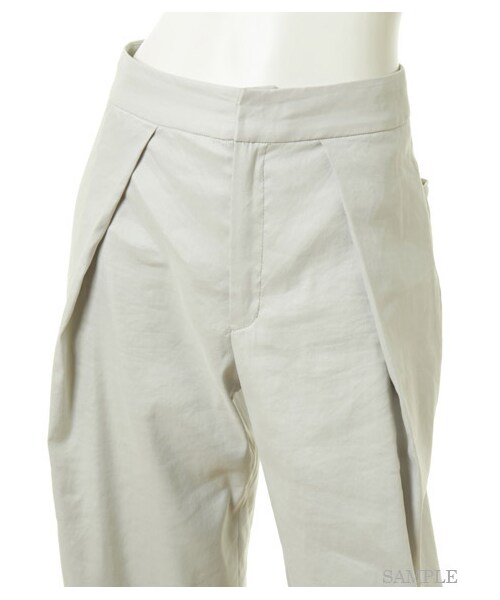 FURFUR（ファーファー）の「ギャバリネン スラックスボトム（タックパンツ・レディース・LGRY/YEL/NVY・F）」の7枚目の写真