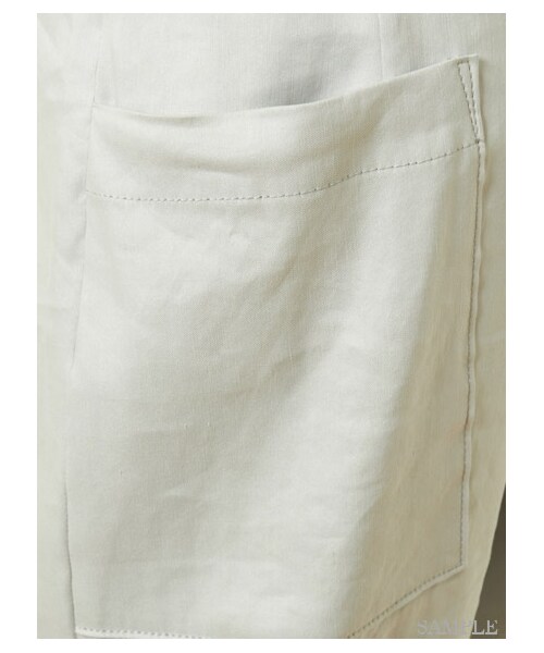 FURFUR（ファーファー）の「ギャバリネン スラックスボトム（タックパンツ・レディース・LGRY/YEL/NVY・F）」の10枚目の写真
