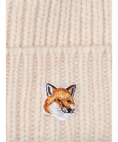 Maison Kitsune(メゾンキツネ)の「Maison Kitsuné Fox-embroidered ribbed-knit beanie(帽子・レディース・other・ONE SIZE)」の3枚目の写真