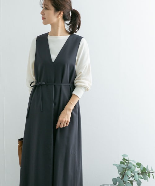 URBAN RESEARCH DOORS(アーバンリサーチドアーズ)の「『UR TECH』ツイルフレアジャンパースカート(ワンピース/ドレス・レディース・CHARCOAL/BLACK/CHOCO・M)」の15枚目の写真