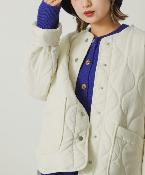 SENSE OF PLACE by URBAN RESEARCH（センスオブプレイスバイアーバンリサーチ）の「『Sorona』キルティングショートコート（ジャケット/アウター・レディース・OFF WHITE/BLACK/KHAKI・one）」の10枚目の写真