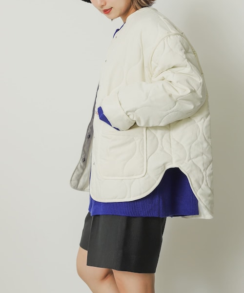 SENSE OF PLACE by URBAN RESEARCH（センスオブプレイスバイアーバンリサーチ）の「『Sorona』キルティングショートコート（ジャケット/アウター・レディース・OFF WHITE/BLACK/KHAKI・one）」の13枚目の写真