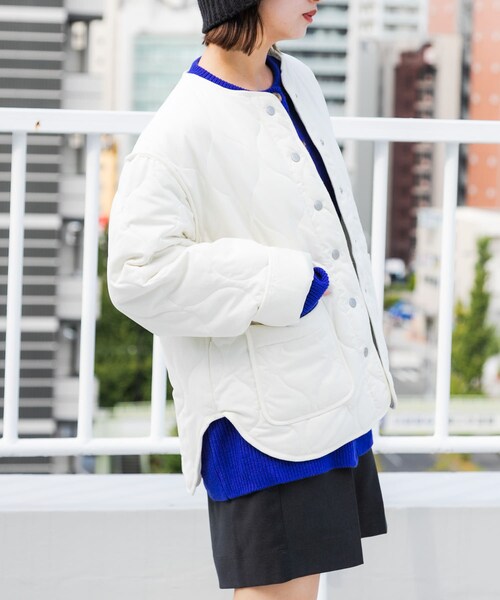 SENSE OF PLACE by URBAN RESEARCH（センスオブプレイスバイアーバンリサーチ）の「『Sorona』キルティングショートコート（ジャケット/アウター・レディース・OFF WHITE/BLACK/KHAKI・one）」の3枚目の写真