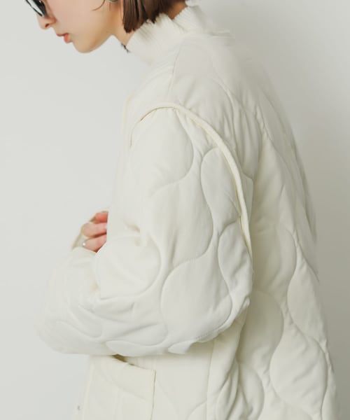 SENSE OF PLACE by URBAN RESEARCH（センスオブプレイスバイアーバンリサーチ）の「『Sorona』キルティングショートコート（ジャケット/アウター・レディース・OFF WHITE/BLACK/KHAKI・one）」の22枚目の写真