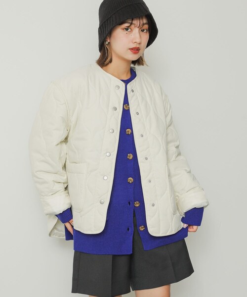 SENSE OF PLACE by URBAN RESEARCH（センスオブプレイスバイアーバンリサーチ）の「『Sorona』キルティングショートコート（ジャケット/アウター・レディース・OFF WHITE/BLACK/KHAKI・one）」の14枚目の写真