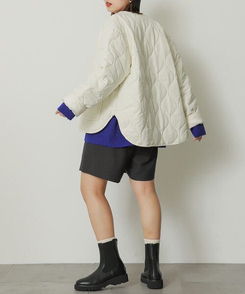 SENSE OF PLACE by URBAN RESEARCH（センスオブプレイスバイアーバンリサーチ）の「『Sorona』キルティングショートコート（ジャケット/アウター・レディース・OFF WHITE/BLACK/KHAKI・one）」の18枚目の写真