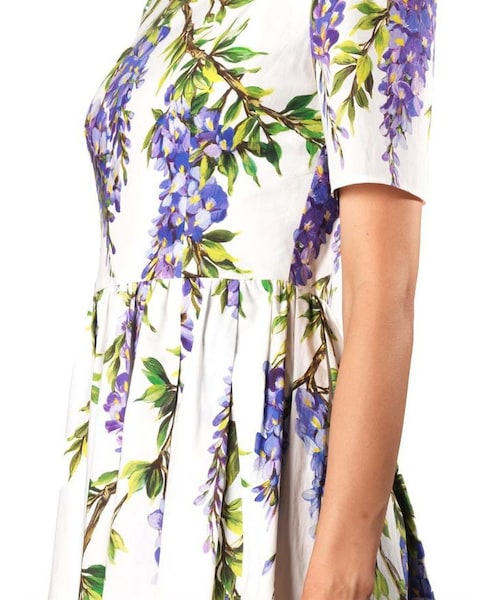 ワンピース Dolce&Gabbana DRESS Long one-shoulder stretch cady dress with feathered neckline