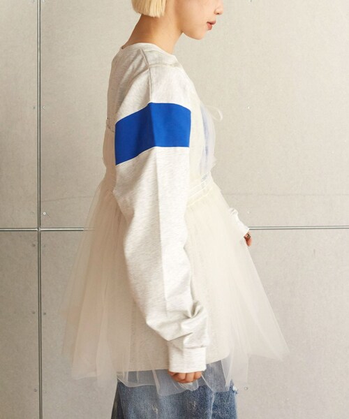 w closet（ダブルクローゼット）の「チュールオーバーキャミソール（トップス・レディース・エクリュ/ブラック/オフホワイト/クロB・FREE）」の10枚目の写真