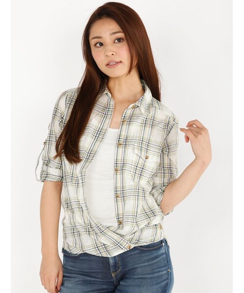 AVIREX（アヴィレックス）の「L/S CHECK CACHE COEU（トップス・レディース・RED/GREEN/BLUE・S/M）」の8枚目の写真