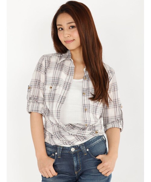 AVIREX（アヴィレックス）の「L/S CHECK CACHE COEU（トップス・レディース・RED/GREEN/BLUE・S/M）」の16枚目の写真