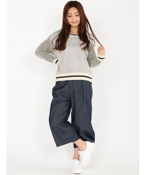 Rinajour（リナジュール）の「RINA デニムガウチョPT（パンツ・レディース・INDIGO/USED・1/2）」の8枚目の写真