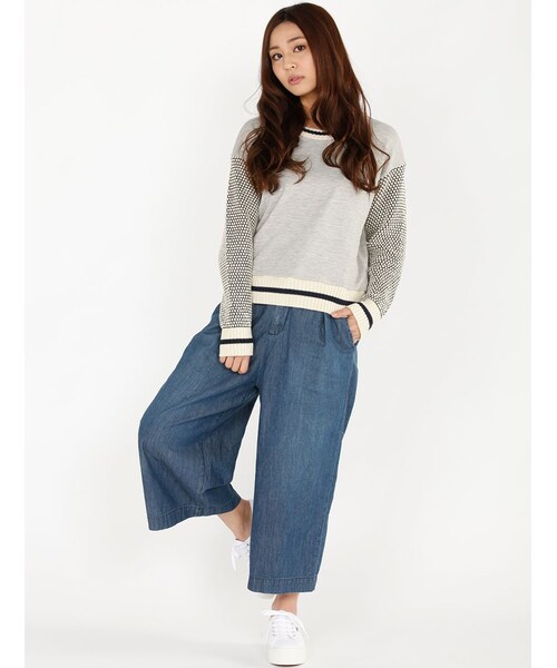 Rinajour（リナジュール）の「RINA デニムガウチョPT（パンツ・レディース・INDIGO/USED・1/2）」の16枚目の写真