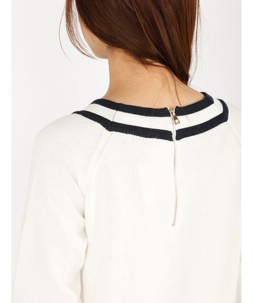 Rinajour（リナジュール）の「綿チルデンワンピース（ワンピース/ドレス・レディース・OFF/WHITE/NAVY・F）」の7枚目の写真