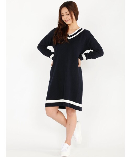 Rinajour（リナジュール）の「綿チルデンワンピース（ワンピース/ドレス・レディース・OFF/WHITE/NAVY・F）」の16枚目の写真