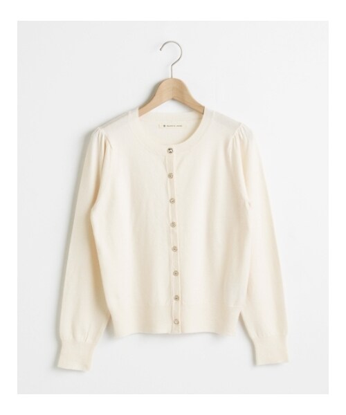 MAJESTIC LEGON（マジェスティックレゴン）の「ビジュー釦カーディガン（トップス・レディース・レッド/アイボリー/イエロー/ピンク/ラベンダー/グレー・Free）」の7枚目の写真