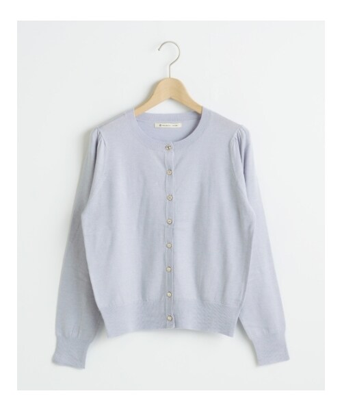 MAJESTIC LEGON（マジェスティックレゴン）の「ビジュー釦カーディガン（トップス・レディース・レッド/アイボリー/イエロー/ピンク/ラベンダー/グレー・Free）」の10枚目の写真