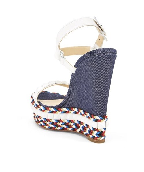 Christian Louboutin(クリスチャンルブタン)の「Christian Louboutin 'Cataclou' Wedge Sandal(サンダル・レディース・White/ Blue・41 EU/38 EU/36 EU/37 EU/40 EU/39 EU/35 EU)」の2枚目の写真