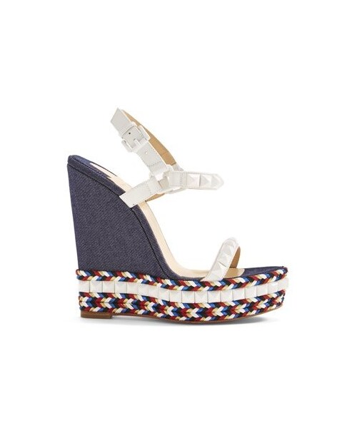 Christian Louboutin(クリスチャンルブタン)の「Christian Louboutin 'Cataclou' Wedge Sandal(サンダル・レディース・White/ Blue・41 EU/38 EU/36 EU/37 EU/40 EU/39 EU/35 EU)」の5枚目の写真